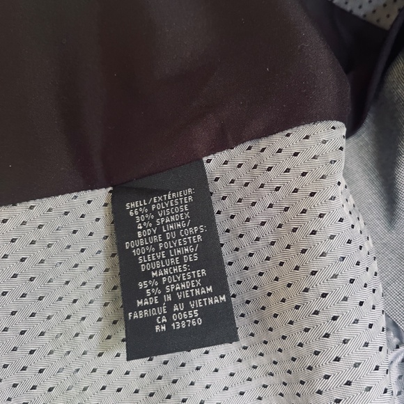 RW & CO 14 Stretch Lining Suit Jacket Gray Office Career Blazer One Button Shawl - Picture 10 of 14